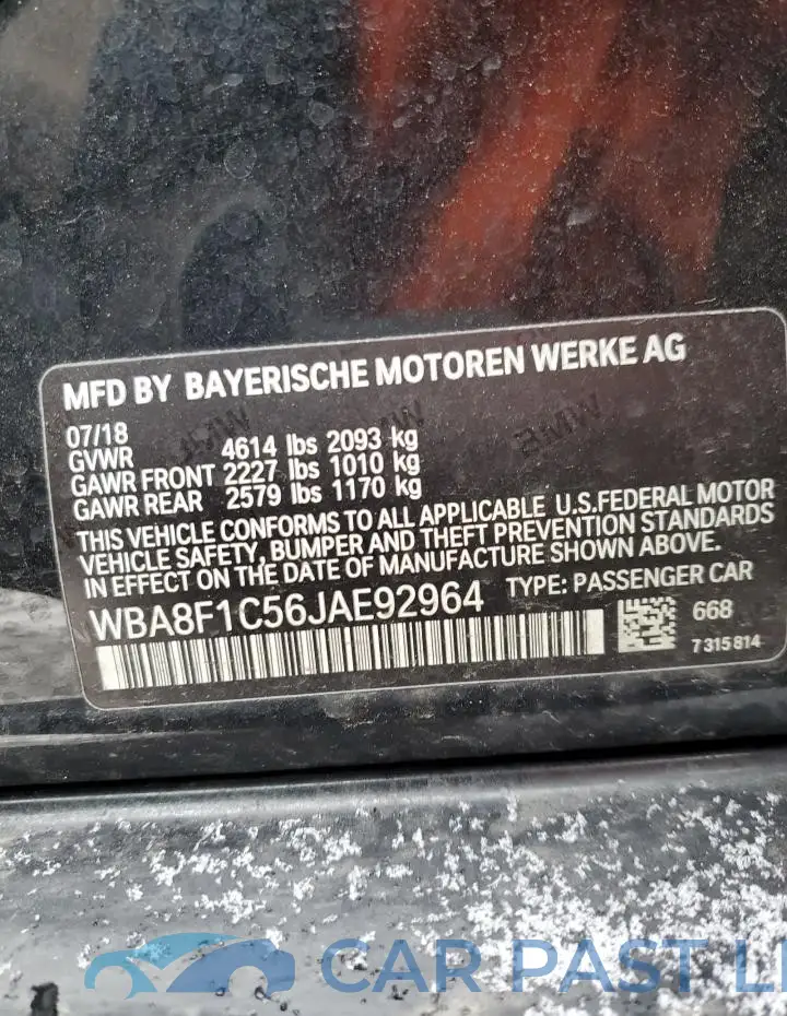WBA8F1C56JAE92964# 13