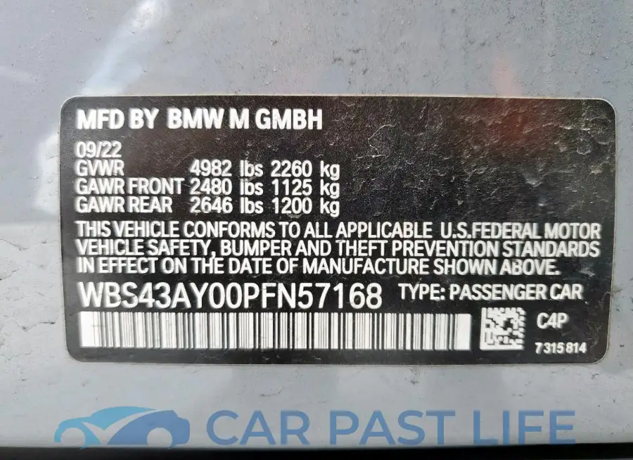 WBS43AY00PFN57168# 13