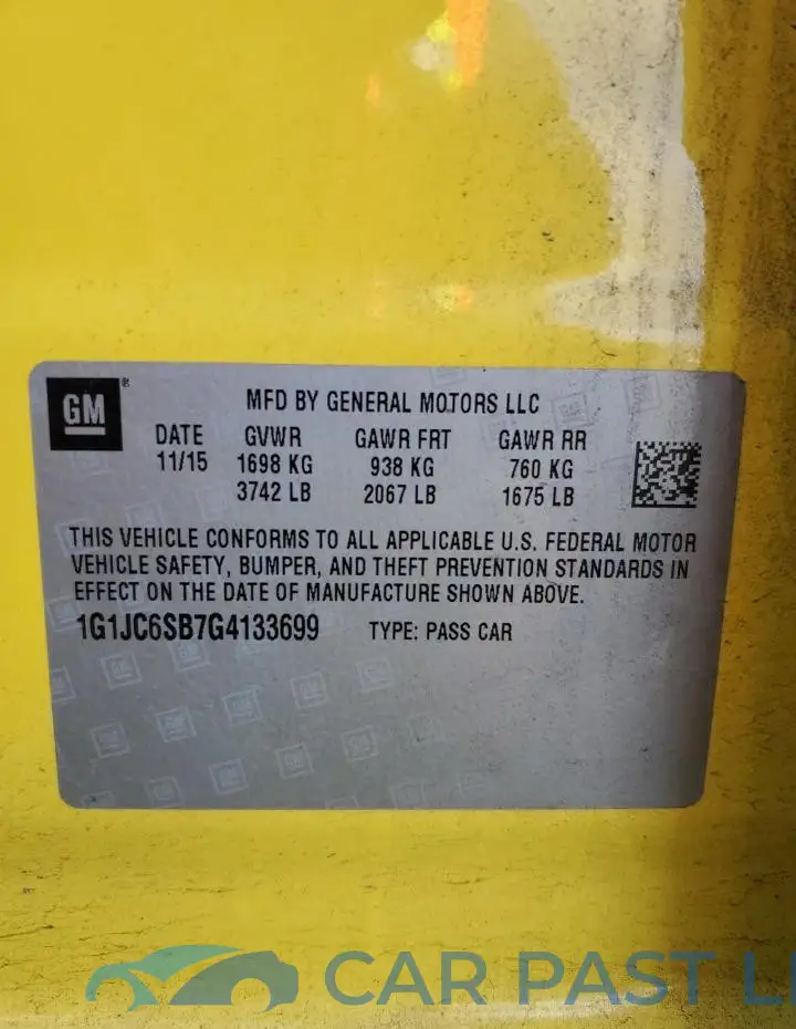1G1JC6SB7G4133699# 12