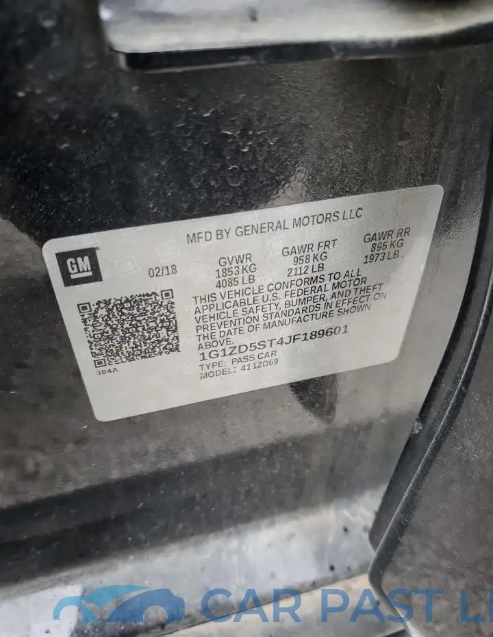 1G1ZD5ST4JF189601# 12