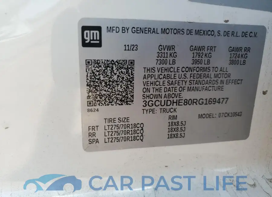 3GCUDHE80RG169477# 13