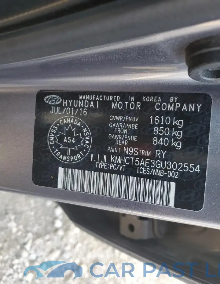 KMHCT5AE3GU302554# 12