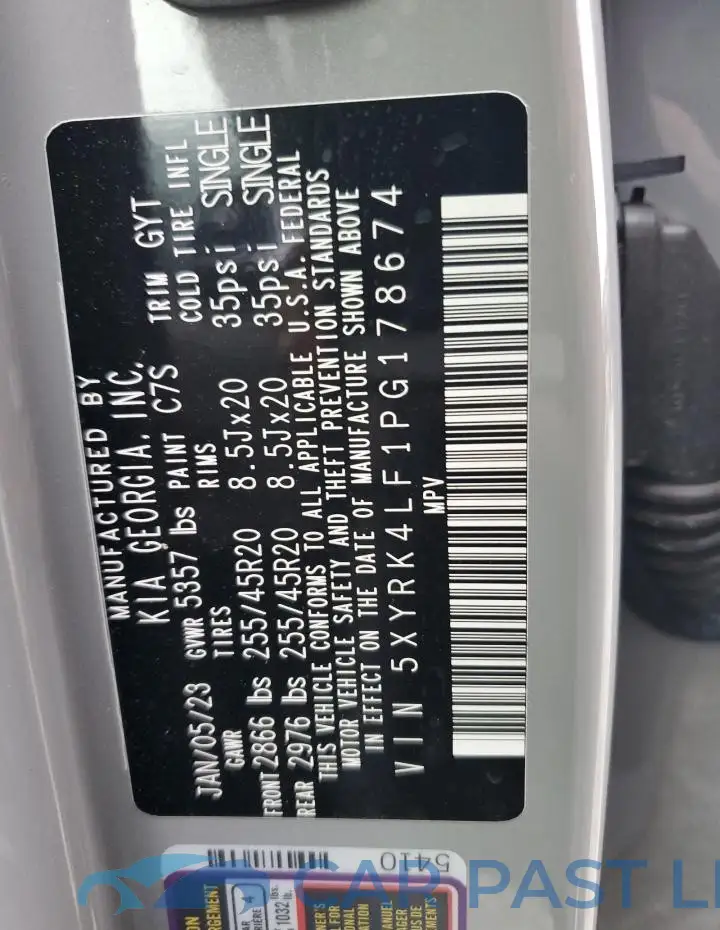 5XYRK4LF1PG178674# 12