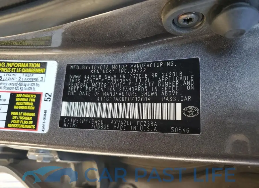 4T1G11AK8PU732604# 13