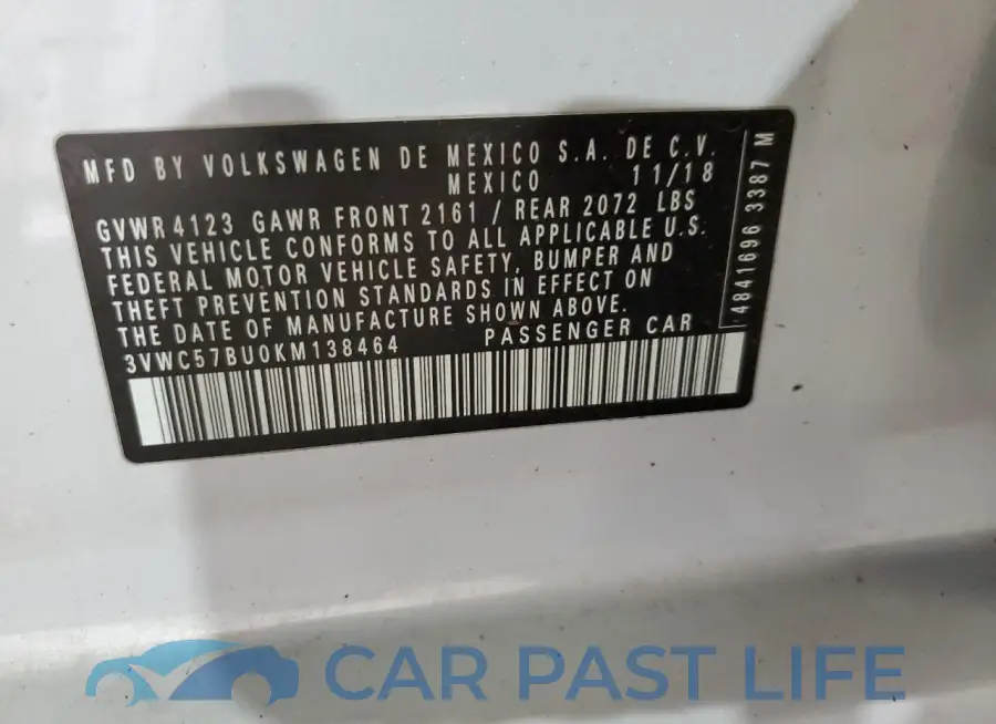 3VWC57BU0KM138464# 12