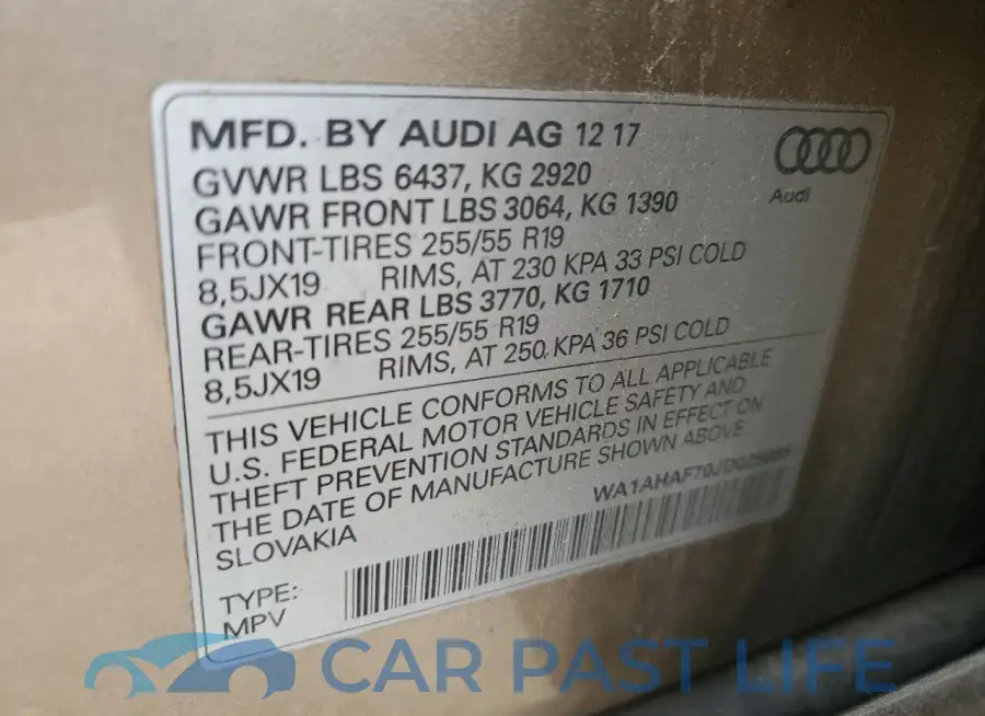 WA1AHAF70JD025685# 14