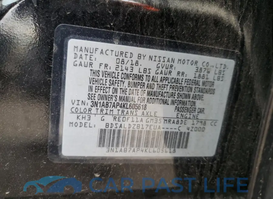 3N1AB7AP4KL605618# 12