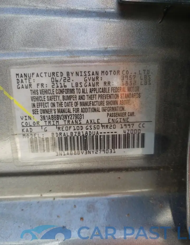 3N1AB8BV3NY279031# 12