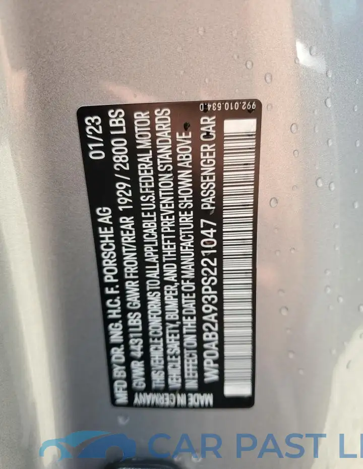 WP0AB2A93PS221047# 13
