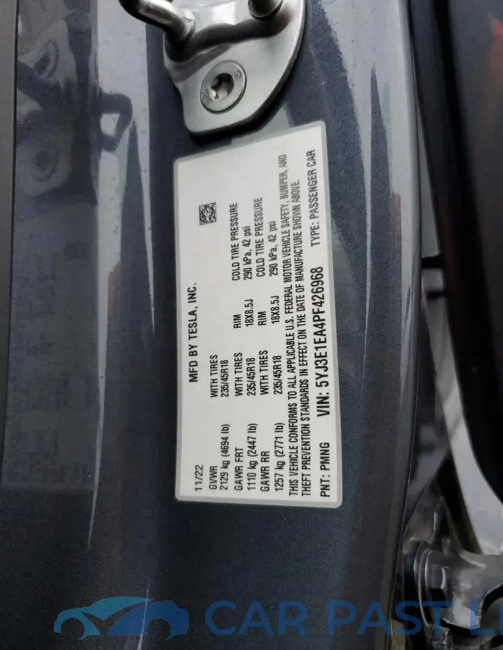 5YJ3E1EA4PF426968# 12