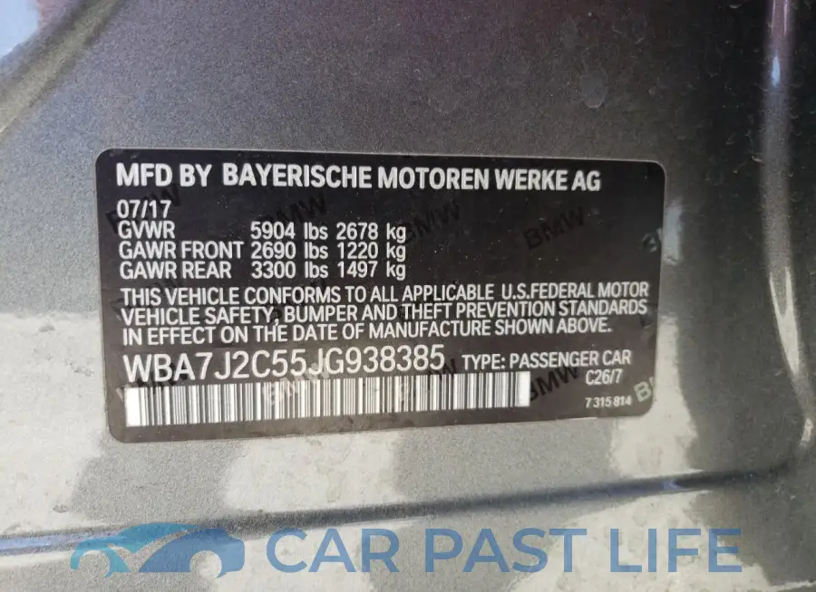 WBA7J2C55JG938385# 12
