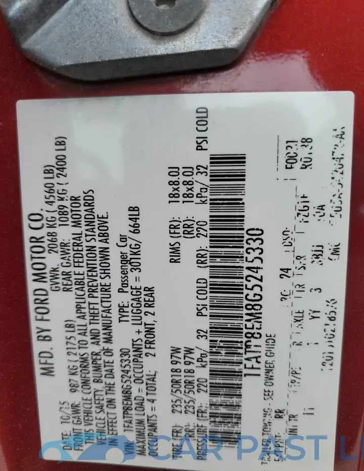 1FATP8EM8G5245330# 12