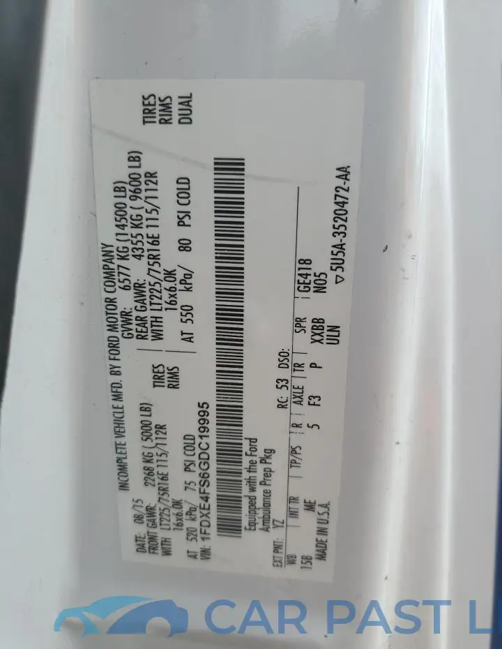 1FDXE4FS6GDC19995# 12