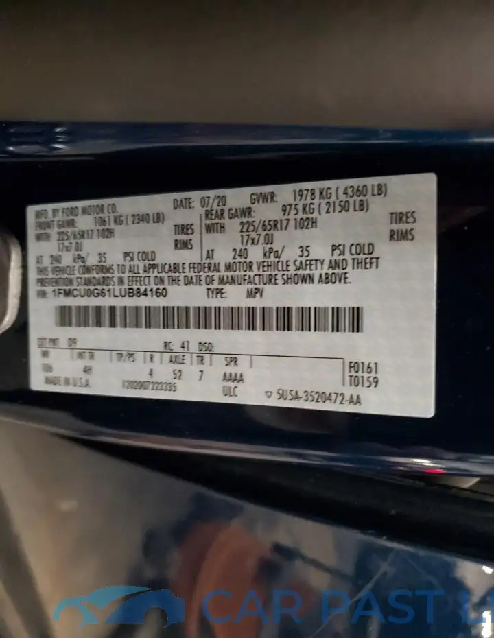 1FMCU0G61LUB84160# 13