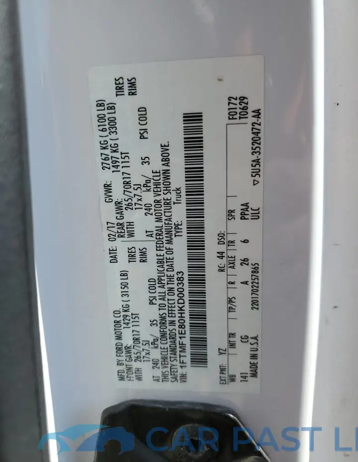 1FTMF1E80HKD00383# 12