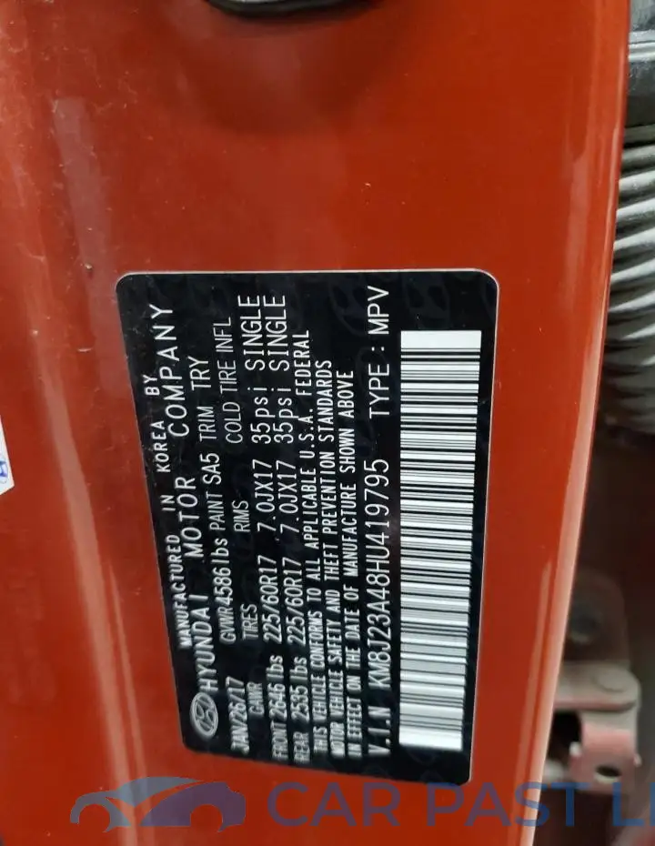 KM8J23A48HU419795# 13