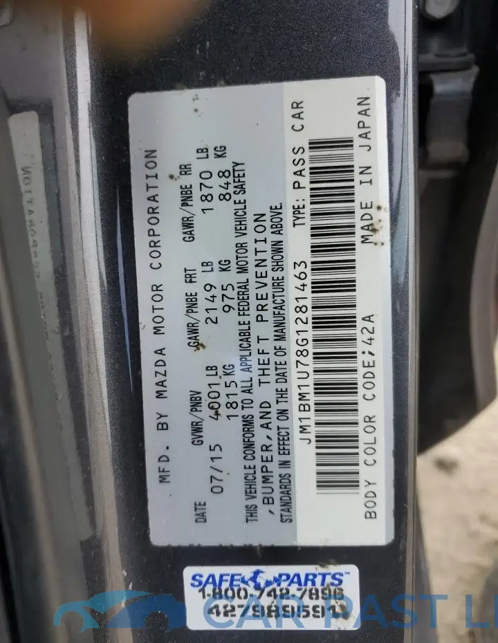 JM1BM1U78G1281463# 12