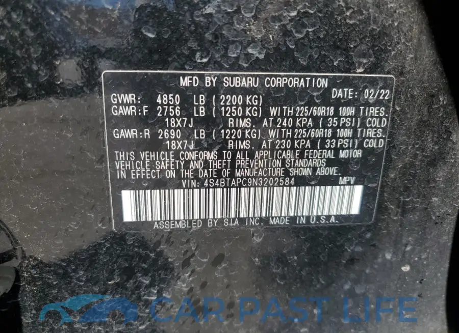4S4BTAPC9N3202584# 13