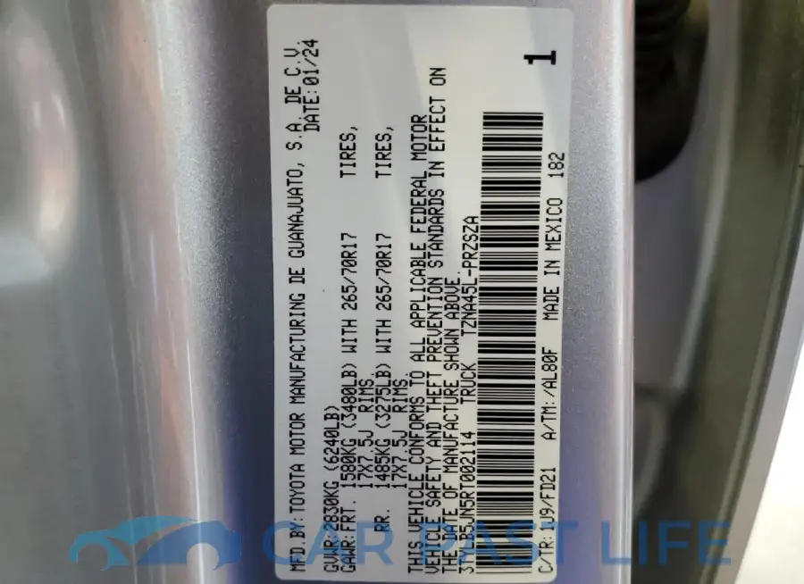 3TYLB5JN5RT002114# 13