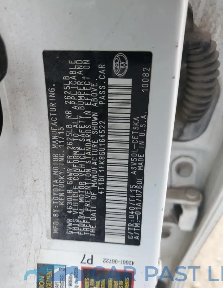 4T1BF1FK8GU164522# 12