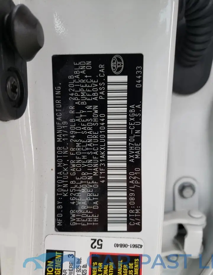 4T1F31AKXLU010440# 12