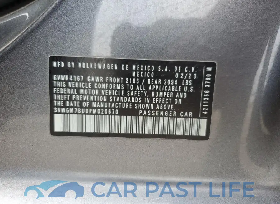 3VWGM7BU0PM020670# 13