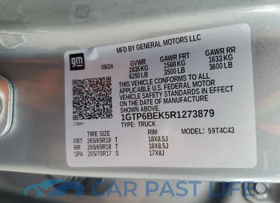 1GTP6BEK5R1273879# 12