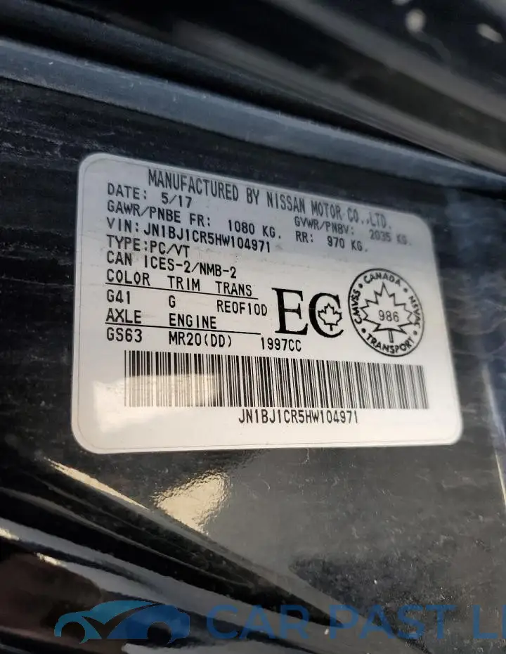 JN1BJ1CR5HW104971# 13