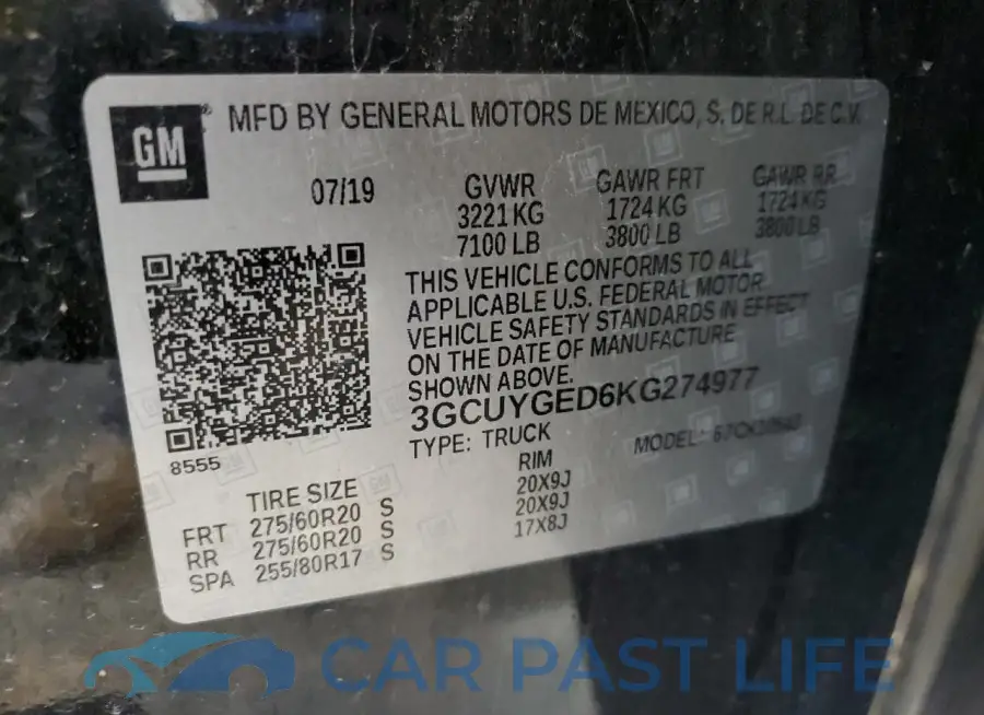 3GCUYGED6KG274977# 12