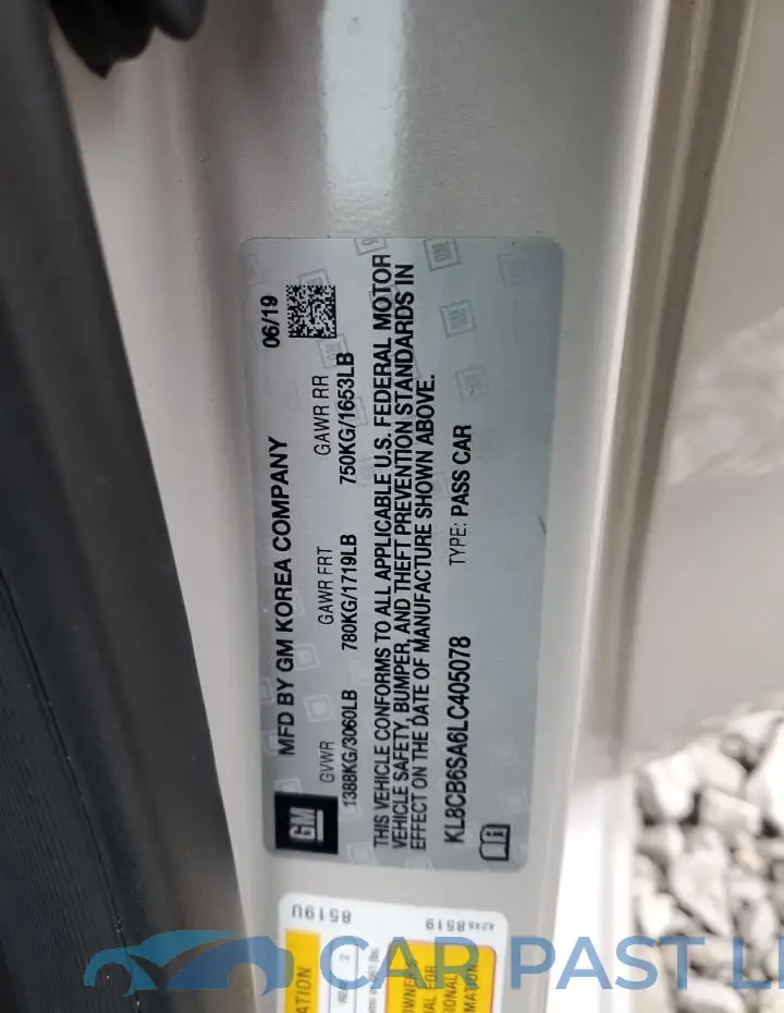 KL8CB6SA6LC405078# 12