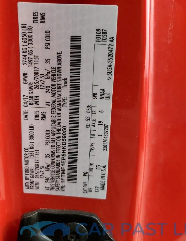 1FTMF1EP5HKD59050# 12