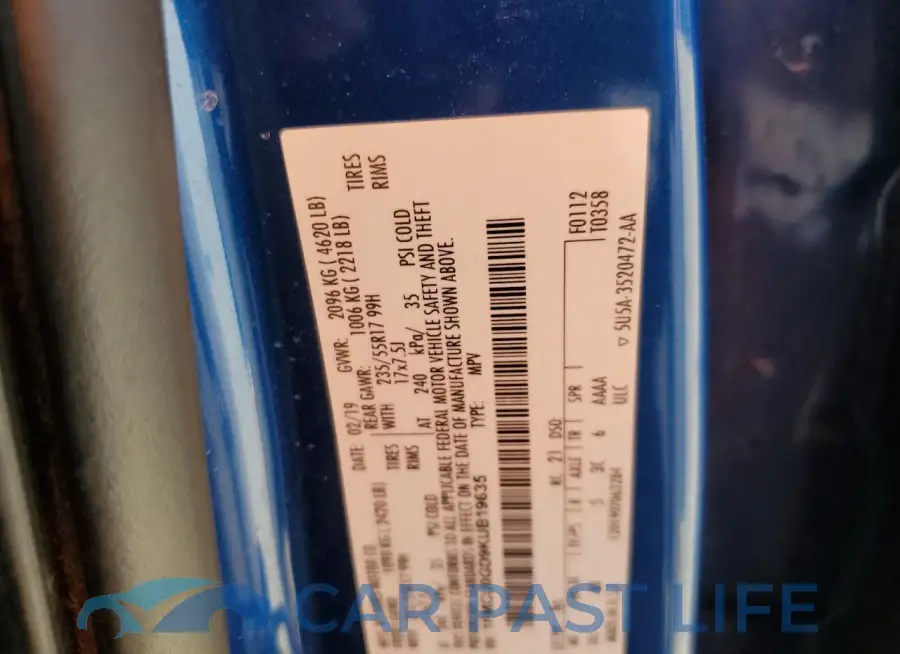 1FMCU0GD9KUB19635# 13