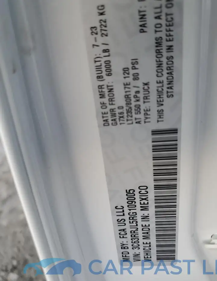 3C63RRJL5RG109005# 12