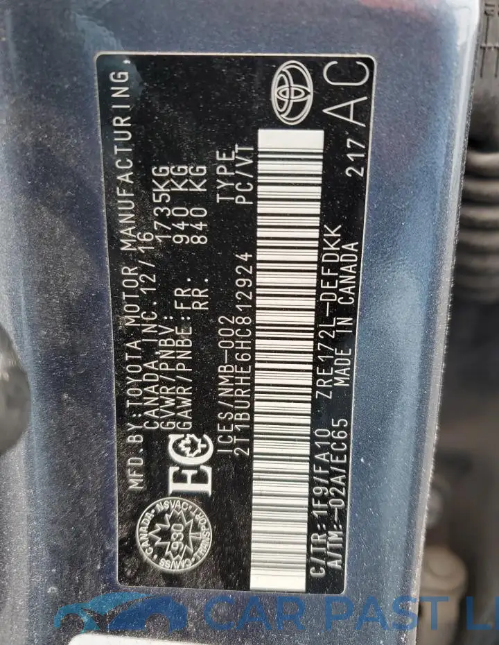 2T1BURHE6HC812924# 13