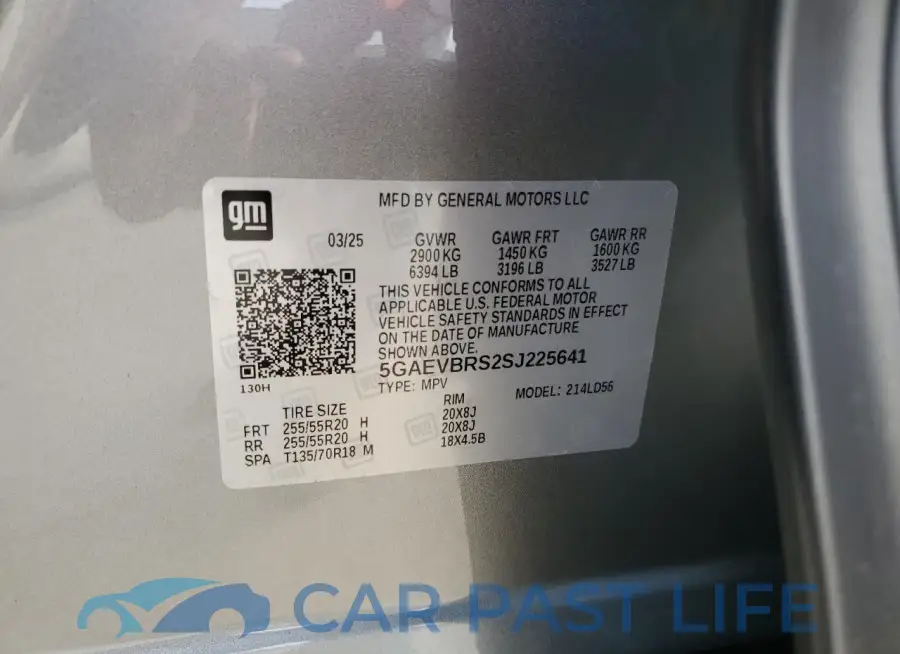 5GAEVBRS2SJ225641# 13