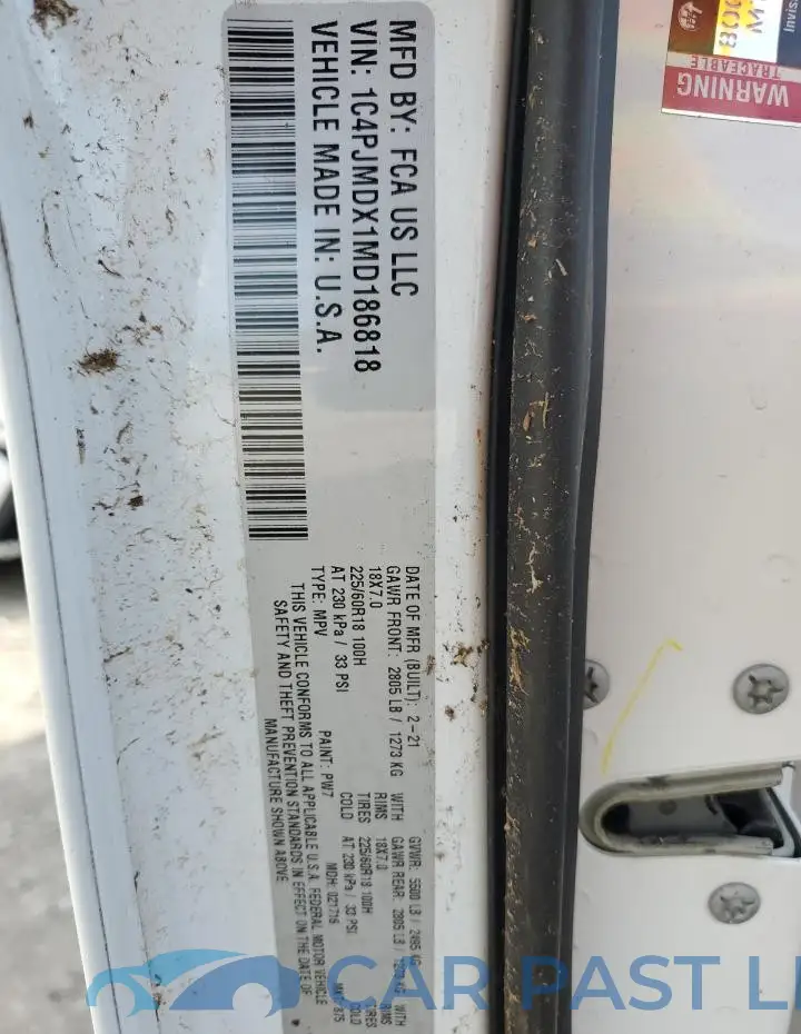 1C4PJMDX1MD186818# 13
