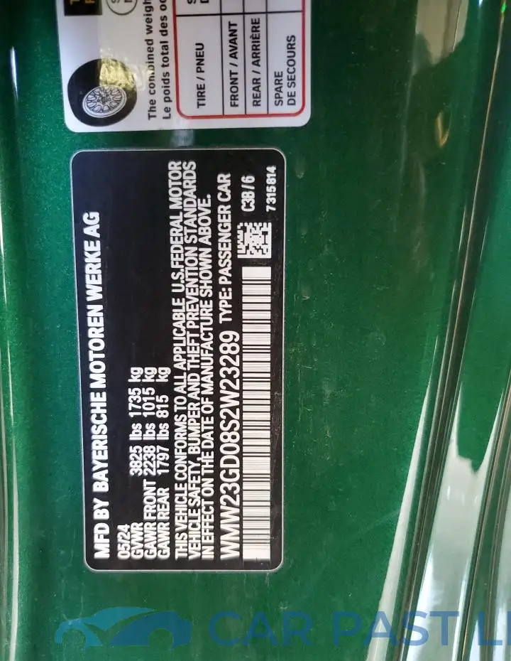 WMW23GD08S2W23289# 12
