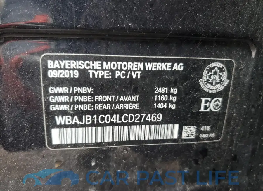 WBAJB1C04LCD27469# 13