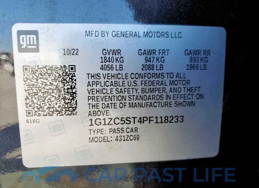 1G1ZC5ST4PF118233# 12