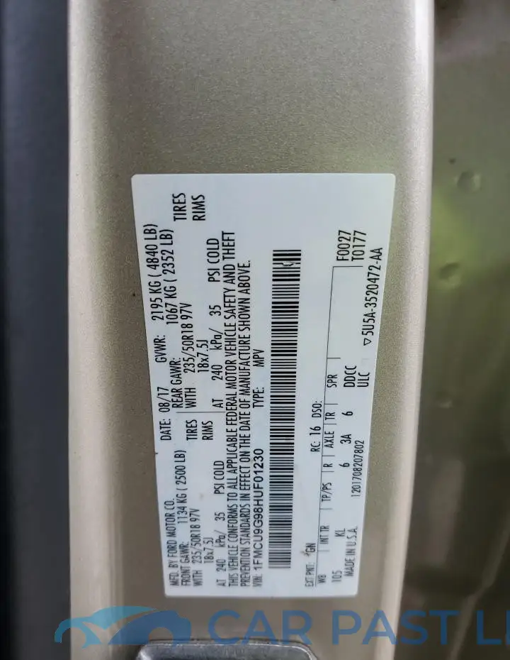 1FMCU9G98HUF01230# 13