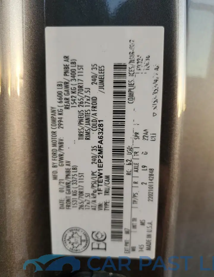 1FTEW1EP2MFA63281# 13