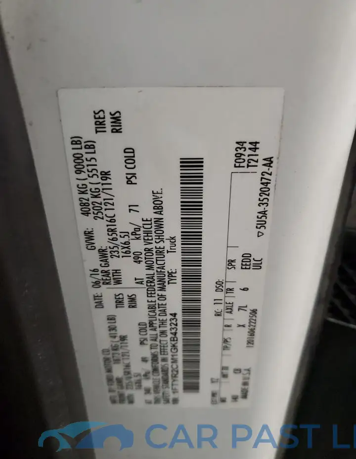 1FTYR2CM1GKB43234# 14