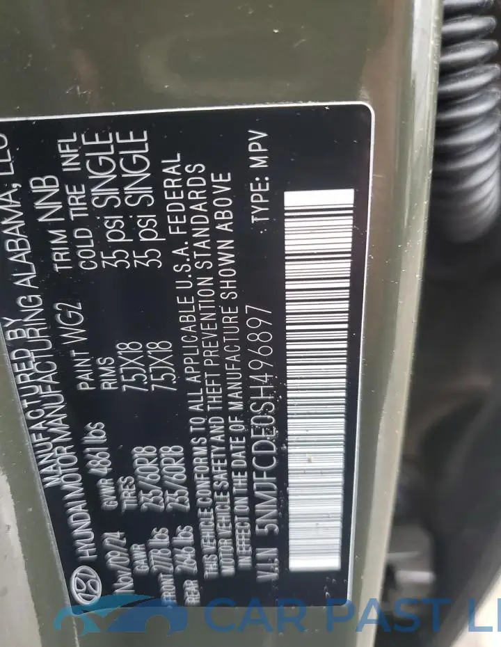 5NMJFCDE0SH496897# 13
