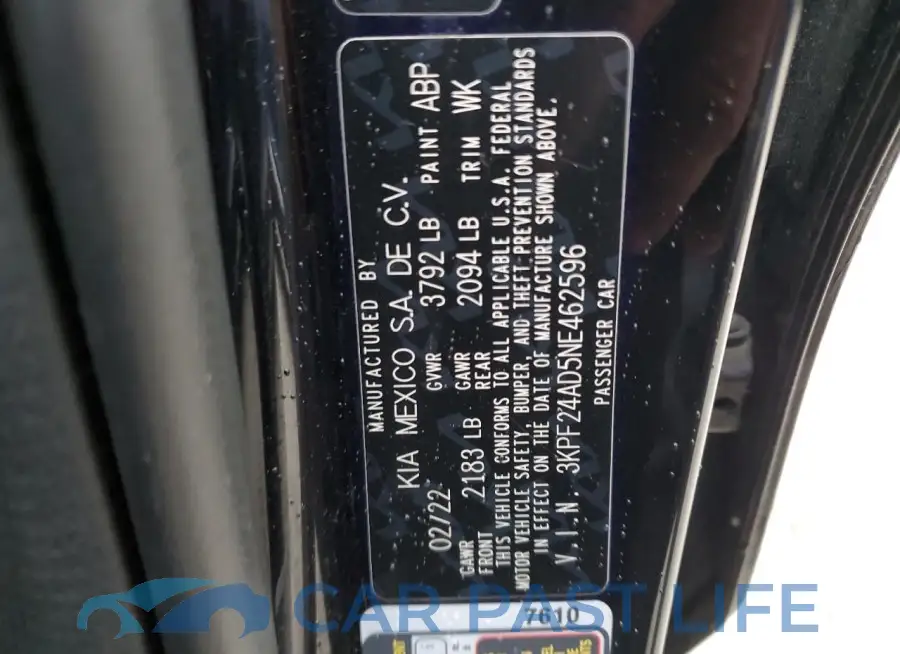 3KPF24AD5NE462596# 12