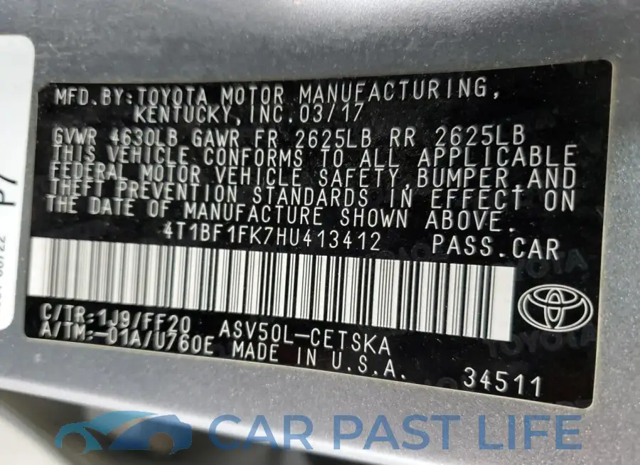 4T1BF1FK7HU413412# 13