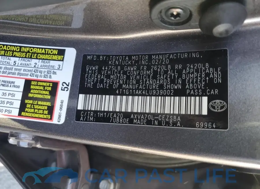 4T1G11AK4LU939002# 12