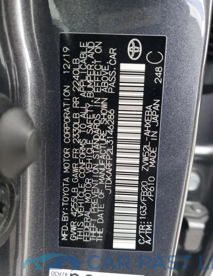 JTDKARFP2L3146286# 12