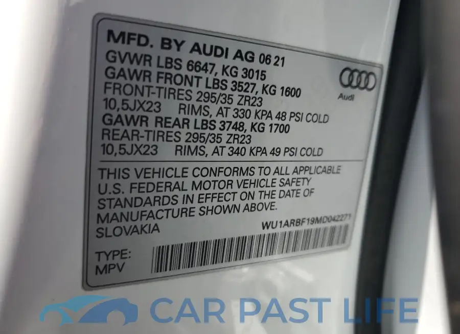 WU1ARBF19MD042271# 13