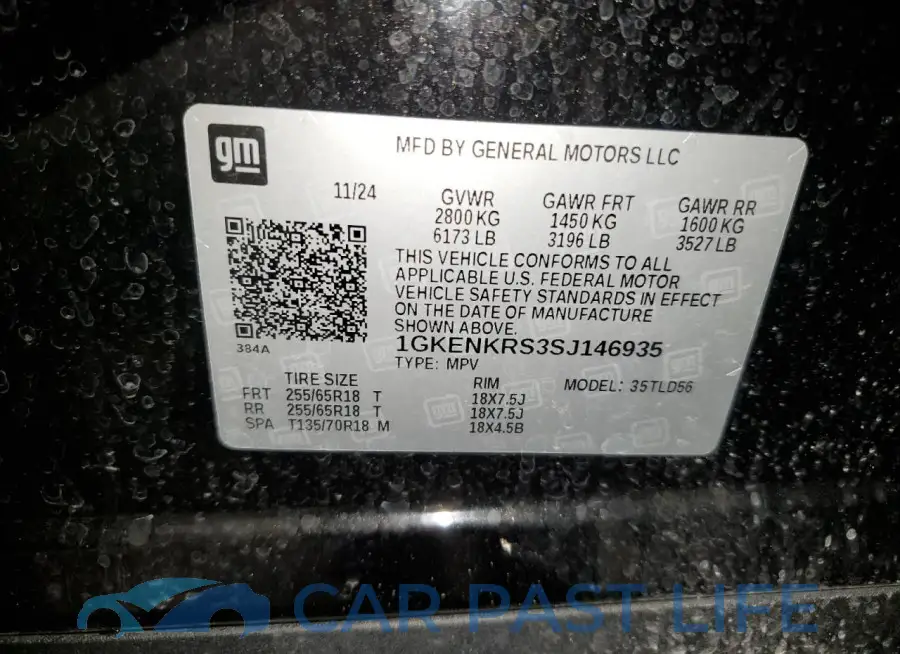 1GKENKRS3SJ146935# 13