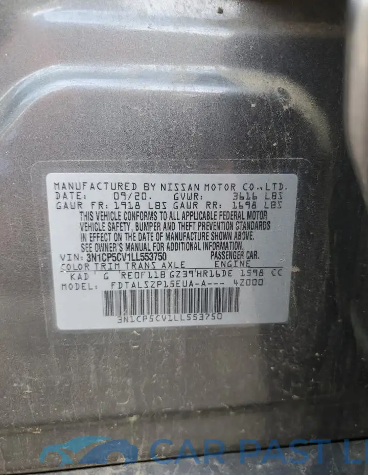 3N1CP5CV1LL553750# 12